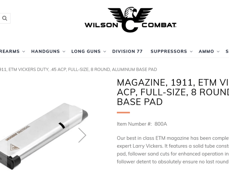 Wilson/Vickers 1911 Mags&nbsp;Back