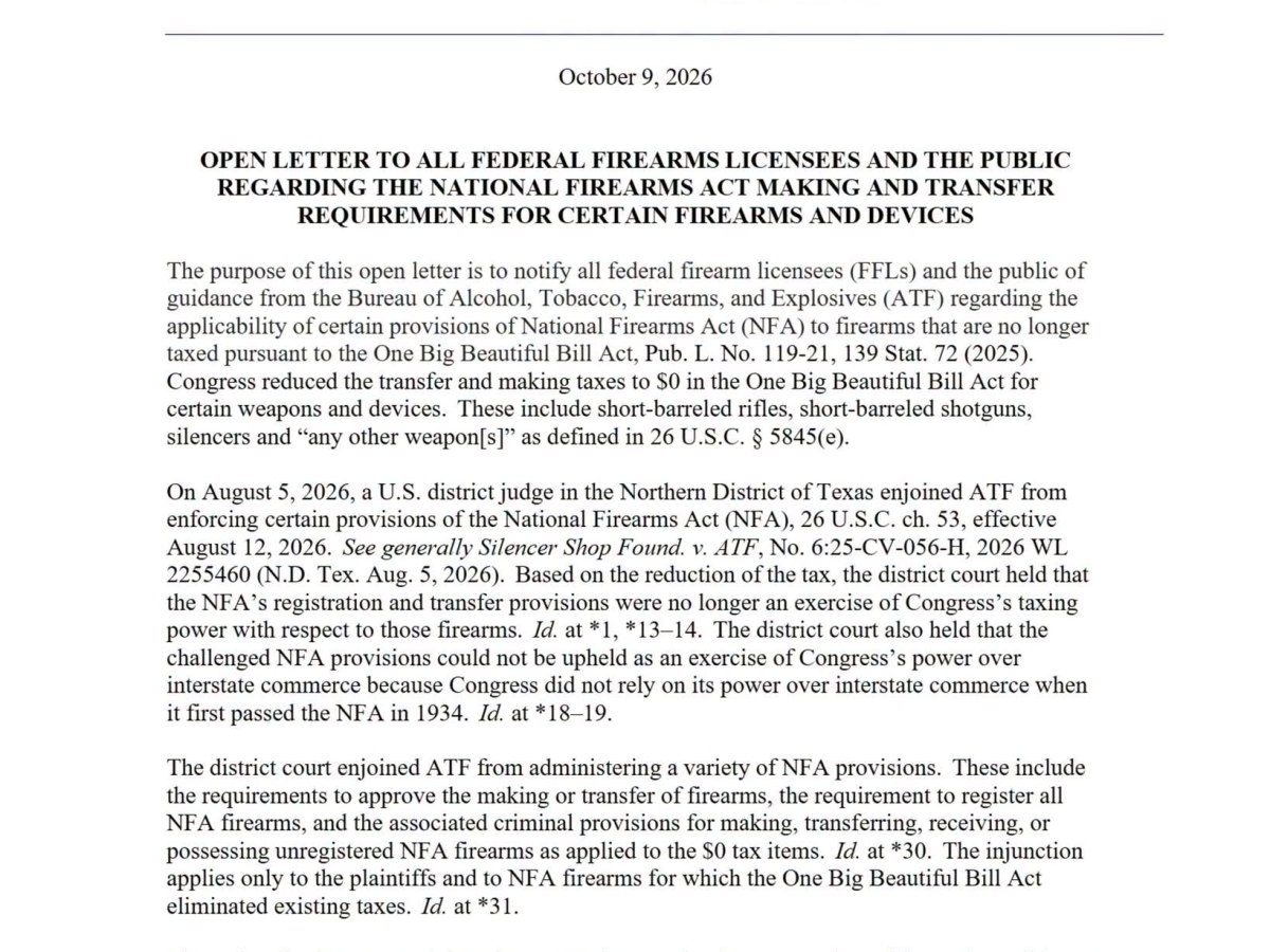 ATF has finally issued guidance following gun owner’s historic NFA&nbsp;victory.